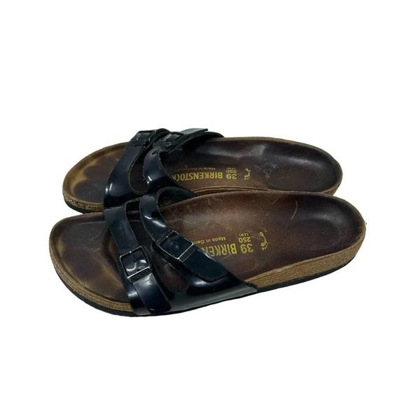 Birkenstock Ibiza Birko-Flor Slide Sandals Black Patent Size 39 US‎ 8 - 8.5 - Picture 4 of 8